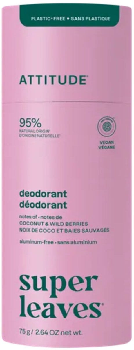 Attitude - Super Leaves Natural Deodorant Coconut & Wild Berries - 75gr