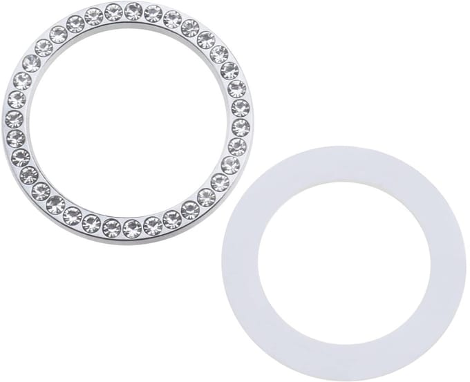 Store_8 - Strass-startringen - Auto-accessoire - Luxe uitstraling - Zilver - Decoratie voor auto-interieur - Set van 2 stuks