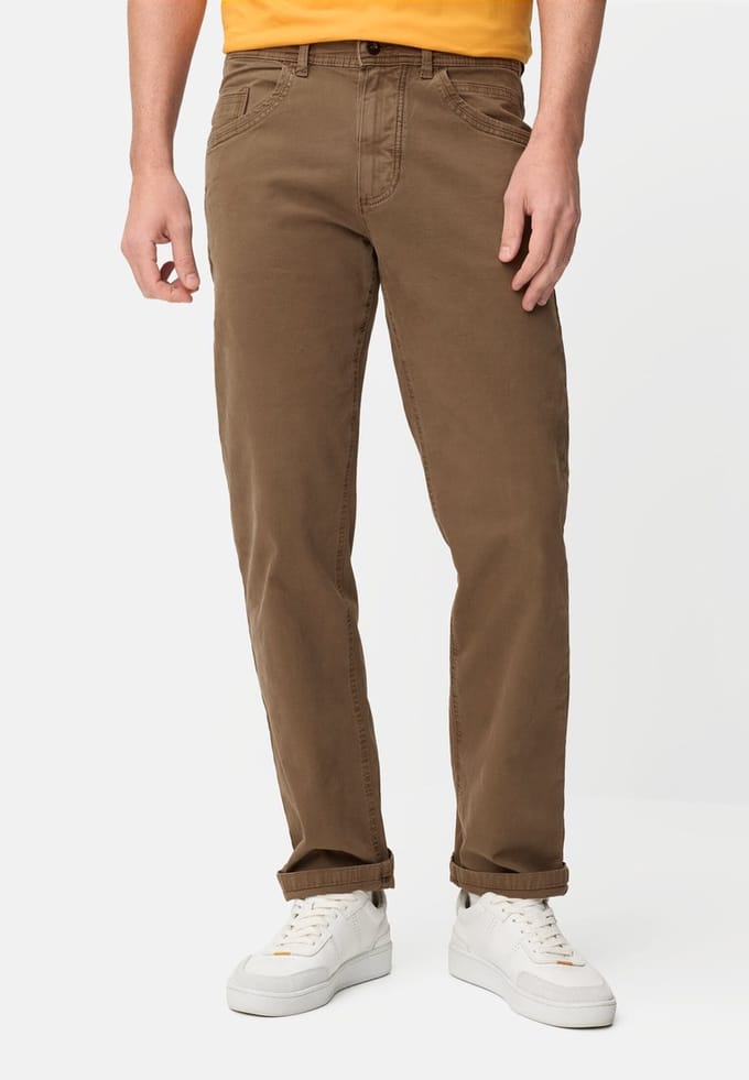 camel active Relaxed Fit 5-Pocket Broek - Maat menswear-36/34 - Slibbruin