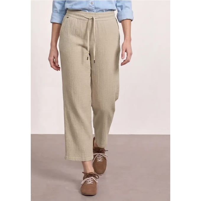 7/8 Wide Legs mousseline broek in Loose Fit