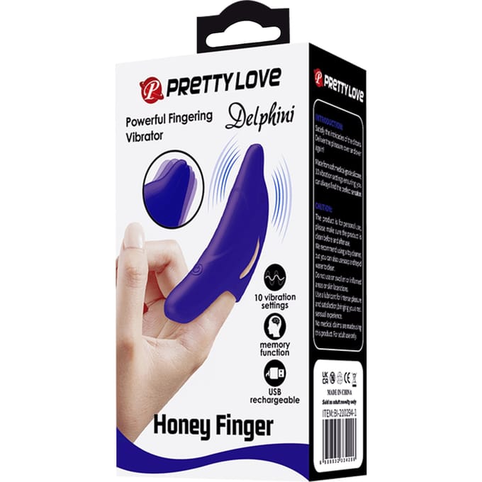 Pretty Love - Delphini - Vinger Vibrator - Paars - Siliconen - USB Oplaadbaar - 10 standen