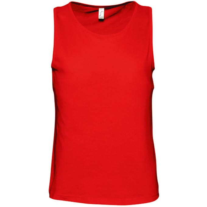 SOLS Heren Justin Mouwloze Tank / Vest Top (Rood)