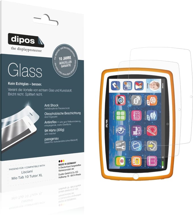 dipos – 2x Matte Pantserfolie geschikt voor Lisciani Mio Tab 10 Tutor XL | 9H Screenprotector