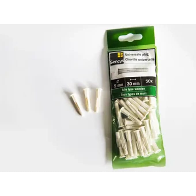 Sencys Universele Plug Kunststof - Diam. 5x30mm - 50 Stuks
