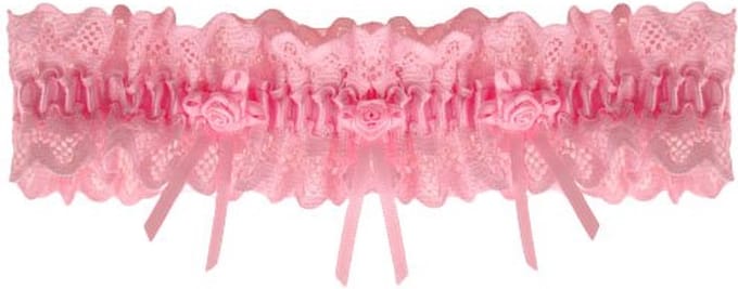 Kousenband grote maat - roze kant
