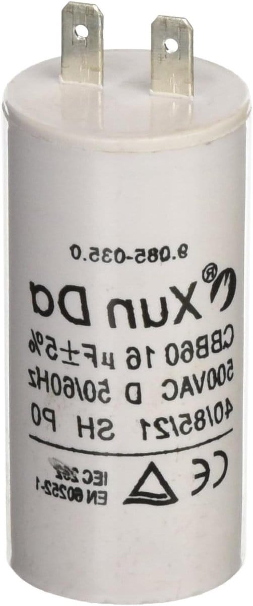 Condensator - Startcondensator Motor - Drukreiniger Onderhoud - 16 Microfarad Capaciteit - 10.7 x 5 x 5 cm - Zwart