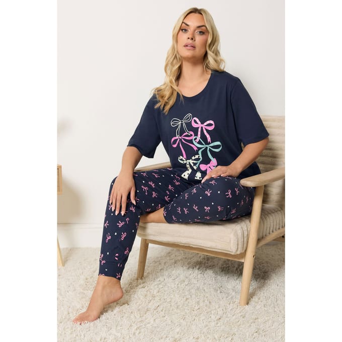 Yours Marineblauwe Pyjamaset Met Strikprint Size 62-64