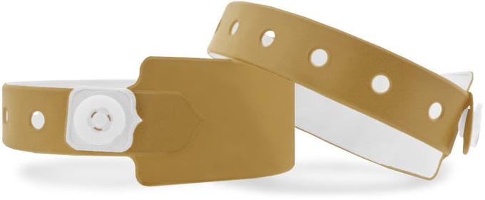 Blanco vinyl polsbandjes - 100 stuks - Goudkleurig