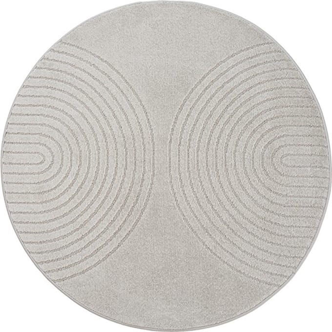 Karpet24 Eclipse – Modern laagpolig vloerkleed, geometrisch patroon in grijs-Ø 120 cm