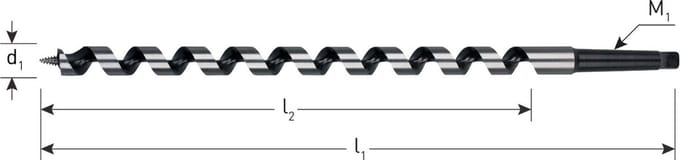 Rotec slangenboor, GOLD-LINE, Azobé, MK2, Ø 22 x 380 / 480 mm