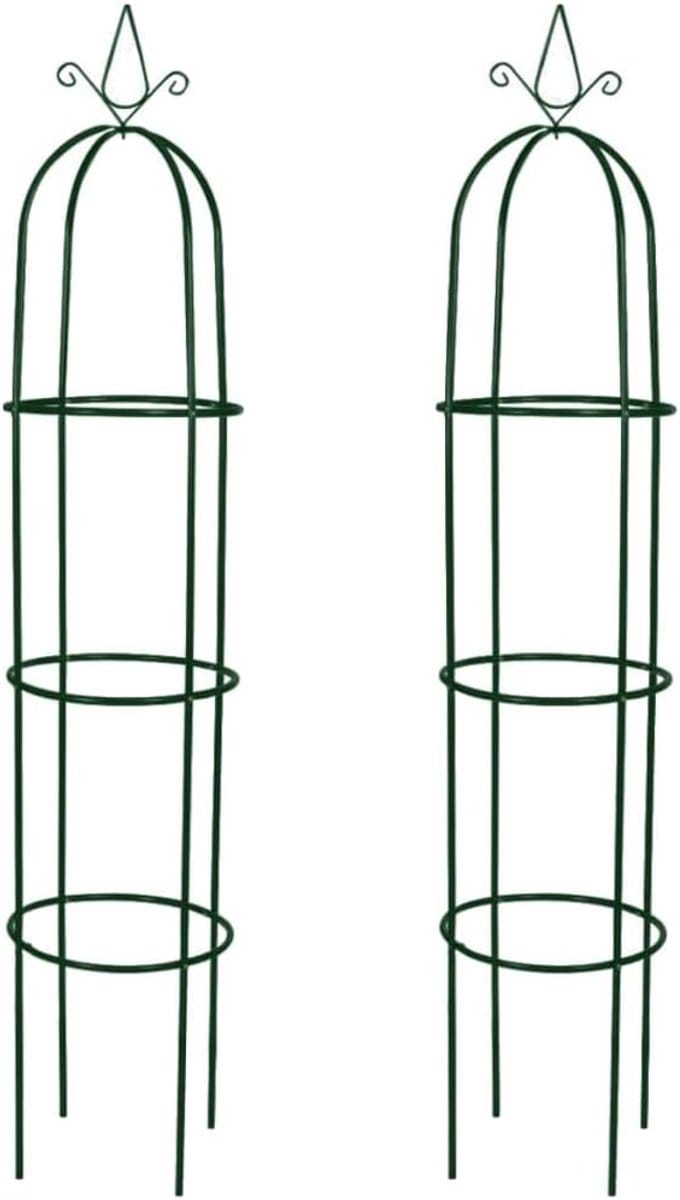 Rozenbogen Toren - Klimplant Steun - Tuin Decoratie - Set van 2 - 38 x 190 cm - Donkergroen