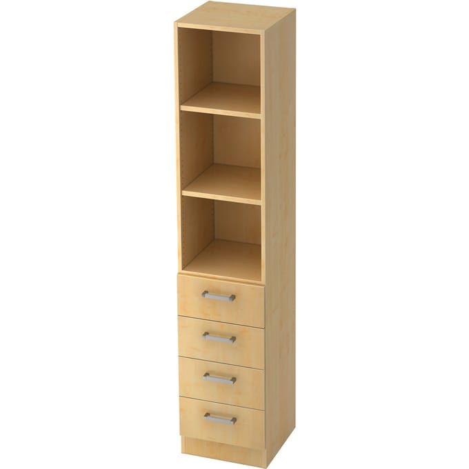 TARVIS combi-boekenkast, 5 OH, 2 legborden, 4 laden, B 405 x D 420 x H 2004 mm, ahorndecor