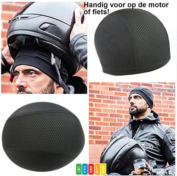 *** Helmmuts Motor - Haarnetje voor Helm - One Size - Sneldrogend - Ventilerend - van Heble® ***