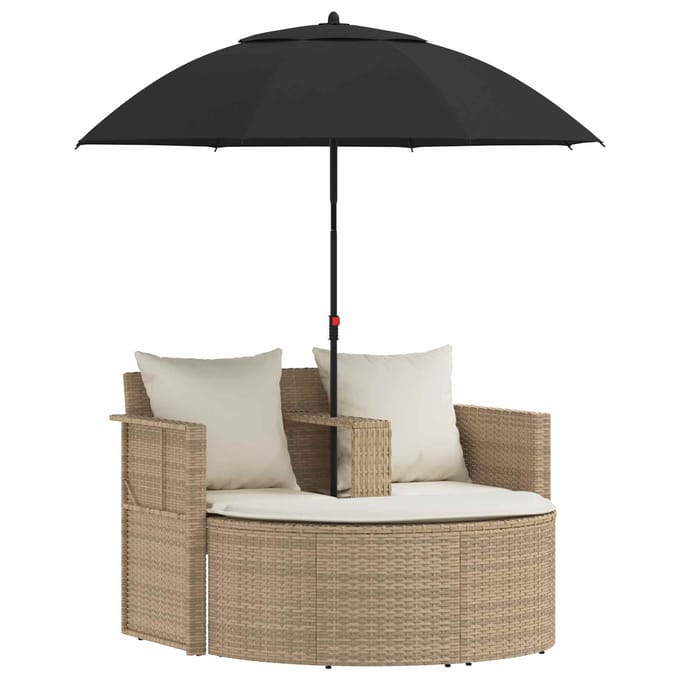 vidaXL - Tuin - Sofa - 8 - st - poly - rattan - Beige - en - Crème - Wit