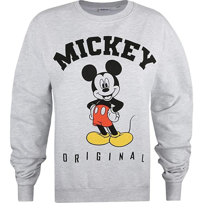 Disney Dames/dames Hello Mickey Mouse Sweatshirt (Lichtgrijs/zwart)