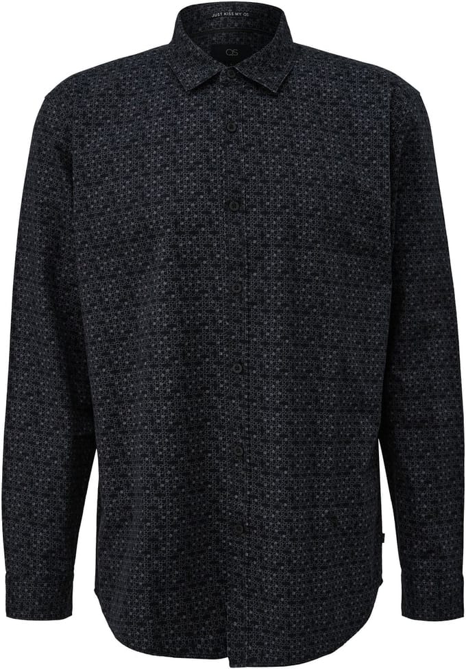 Q/S designed by - Heren hemd - Maat XL - Mannen - 99A0 GREY/BLACK - katoen