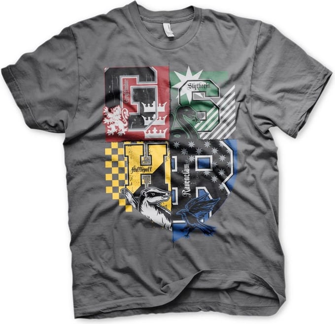 Harry Potter Heren Tshirt -2XL- Dorm Crest Grijs