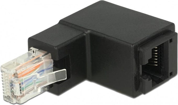 Delock RJ45 Netwerk Adapter Kabel [1x RJ45-stekker - 1x RJ45-bus] 0 mm Zwart