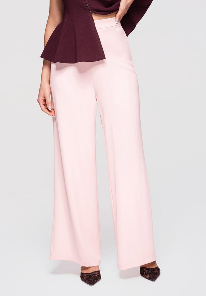 OMBRE Broek - Loose Fit - Rits - Effen Roos M