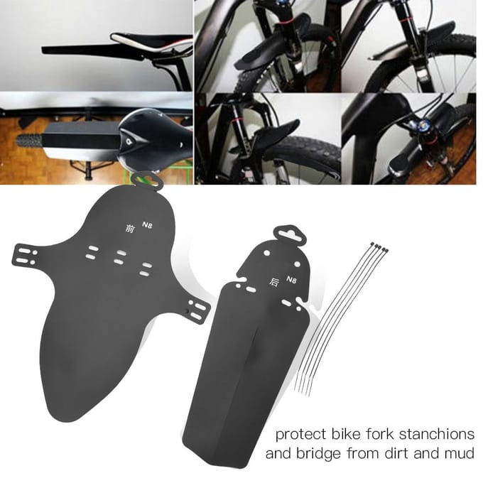 Race Mountainbike Fiets Voor Achter Band Spatborden Modderscherm Set Accessoire gray