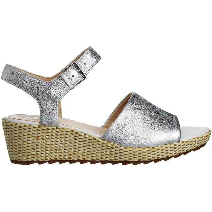 Clarks Kamara Sun Dames Zilveren Wedges