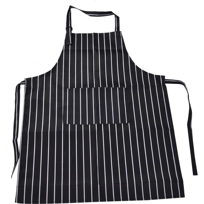 Tablier à bavette Imperméable Réglable Tabliers de Cuisine pour Cuisines Restaurants avec Poches Doubles blanc/noir