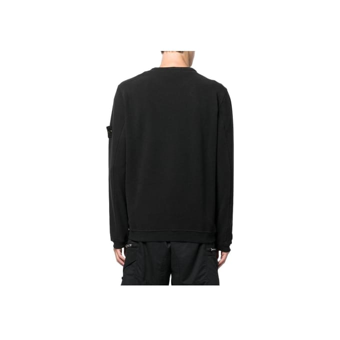 Sweatshirt à col rond et patch logo uni Stone Island Homme sweatshirt Noir 771561351-V0029 L black
