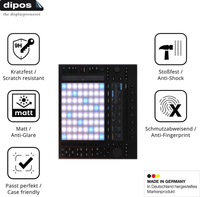 dipos – 2x Matte Pantserfolie geschikt voor Ableton Push 3 | 9H Screenprotector