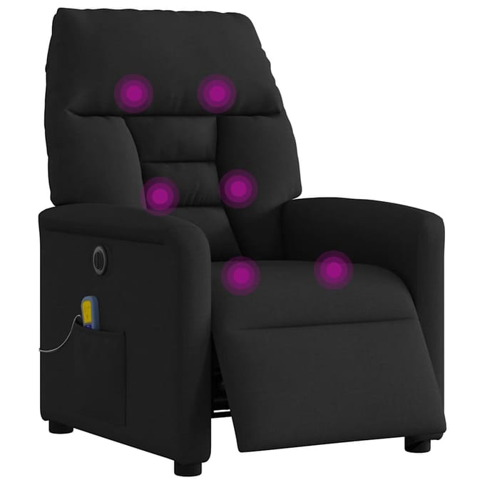 vidaXL - Massagestoel - elektrisch - verstelbaar - stof - zwart