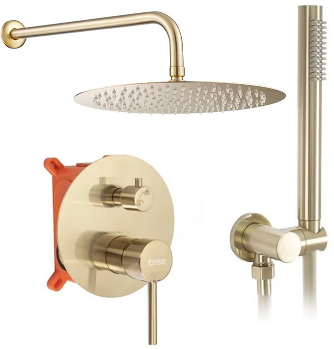 Briso Zendre - Regendouche - Matte Goud - Onderbouw - Premium Afwerking
