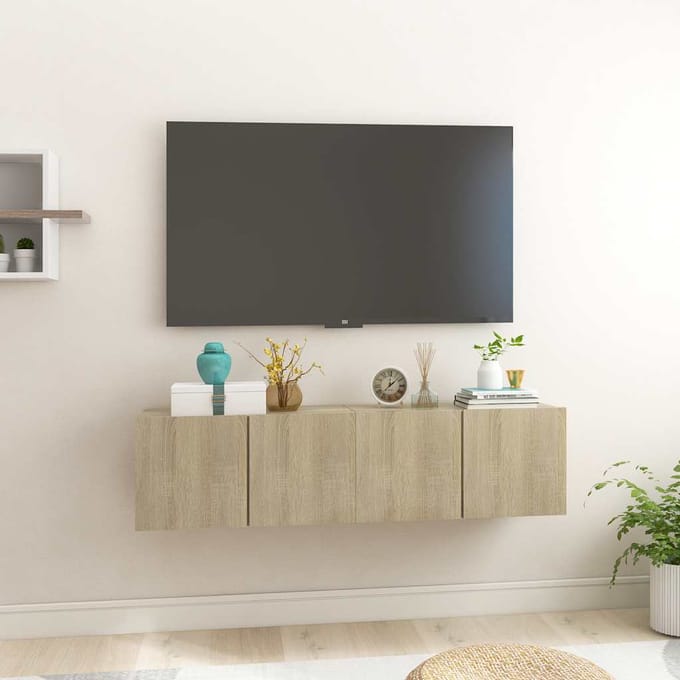 vidaXL - Tv-hangmeubelen - 2 - st - 60x30x30 - cm - sonoma - eikenkleurig