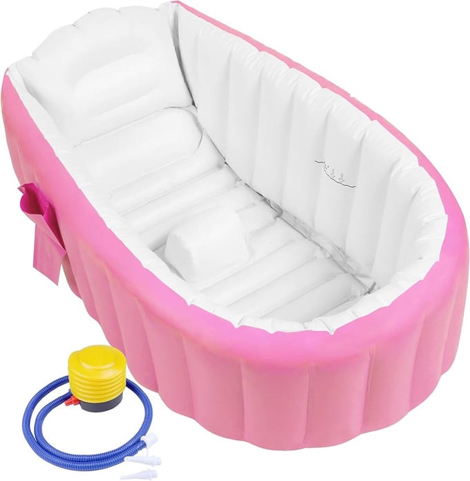 Opblaasbare badkuip voor baby's - Veilig en comfortabel baden (roze)