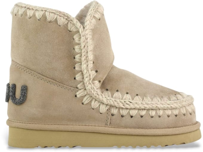 Mou Eskimo 18 Glitter Logo Laarzen - Suède - Dames - Beige - Maat 36