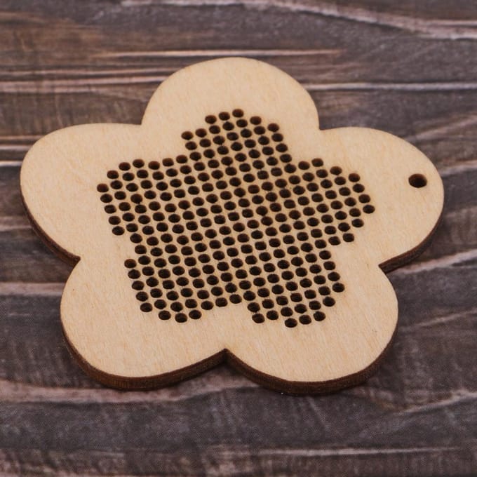 DIY houten vormen bloemvormige blanco hanger voor telpatroon 6x6x0.4cm black