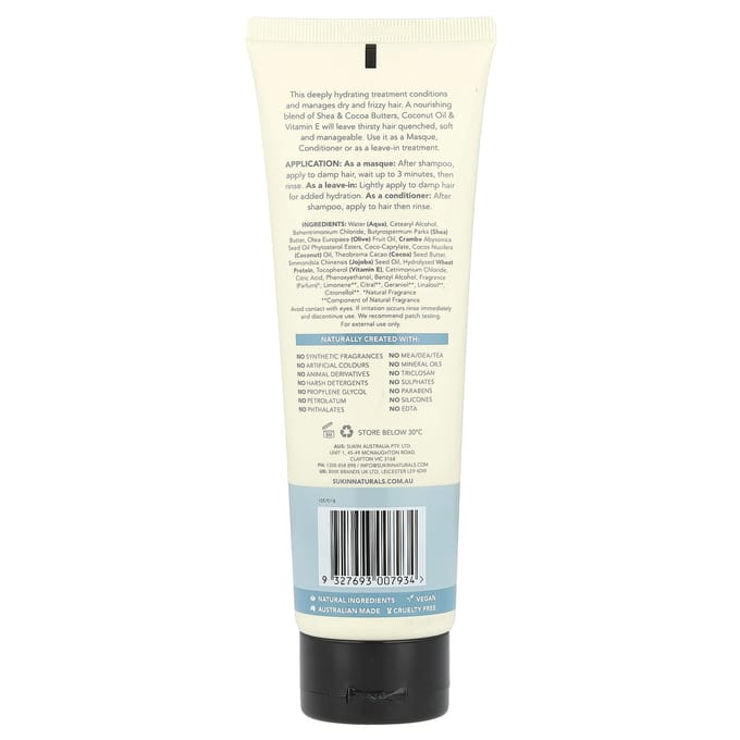 Soin capillaire, Masque capillaire hydratant et régénérant, Types de cheveux secs, 6,76 fl oz (200ml) white