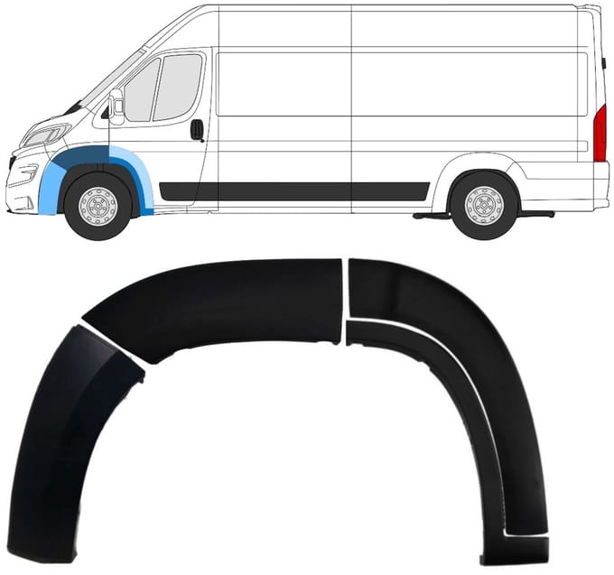 Set voorspatbord sierlijsten voor Peugeot Boxer 2018-2023 / Links