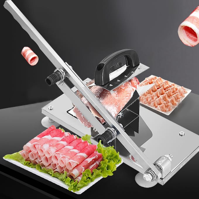 Multifunctionele Huishoudelijke Handmatige Bevroren Vlees Rundvlees Schapenvlees Plakrol Snijder Snijmachine gray