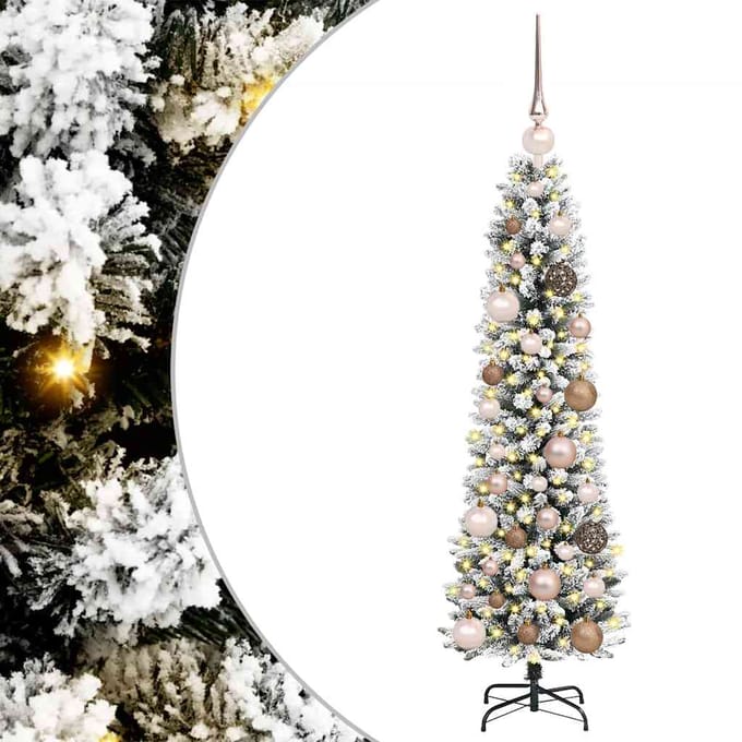 vidaXL - Kunstkerstboom - Wit - 120 - cm - PVC - en - Metaal - en - Plastic