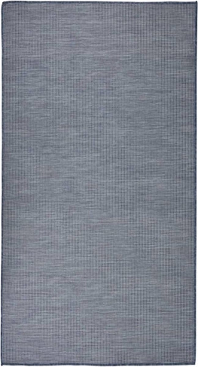 vidaXL Buitenkleed platgeweven 80x150 cm blauw