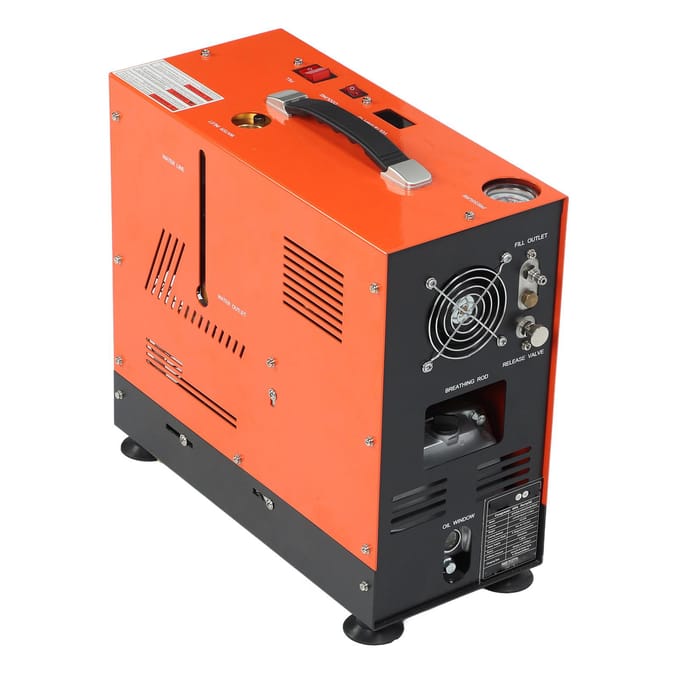 Compresseur d'air portable 100‑300 bars 1500‑4500 psi Arrêt automatique Double cylindre Compresseur d'air PCP 1,5‑1,8 cfm Prise US