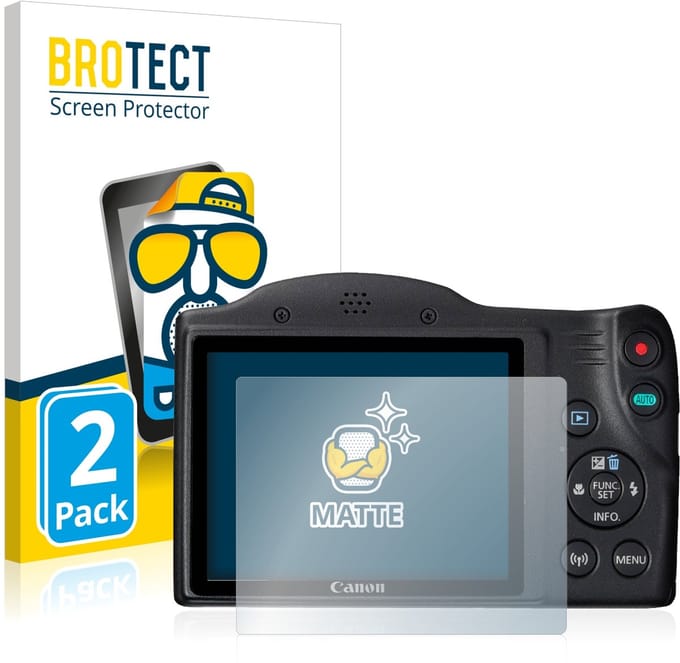 BROTECT - Screenprotector voor Canon PowerShot SX430 IS - Folie Beschermfolie matte 2 Stuks