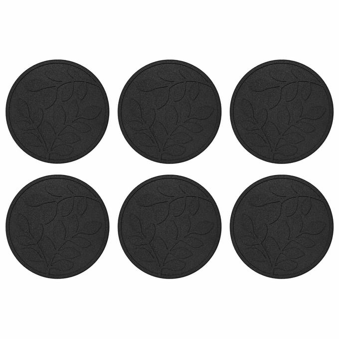 vidaXL - Stapsteen - 6 - st - Zwart - Ø - 44 - x - 2 - cm - Rubber