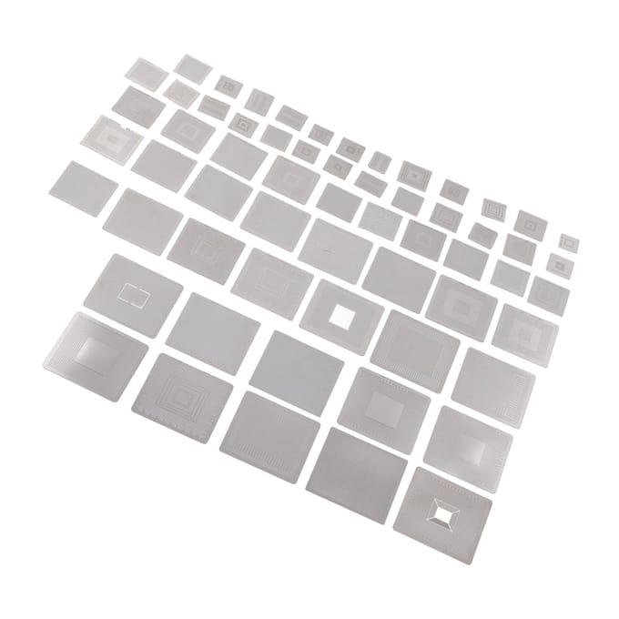 60 Stuks BGA Reballing Stencils 304 Roestvrij Staal Universele Rework Net Sjabloon Kit voor Computer gray