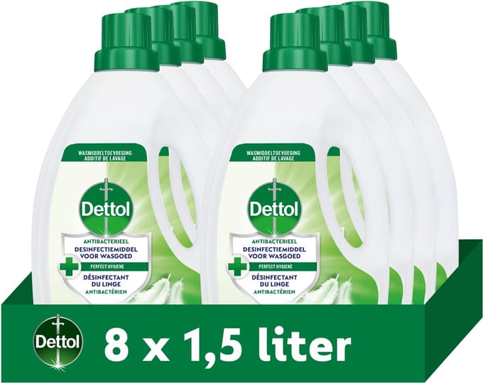 Dettol Toevoeging bij de was "Sensitive" 1,5L - 8 Stuks - Voordeelverpakking