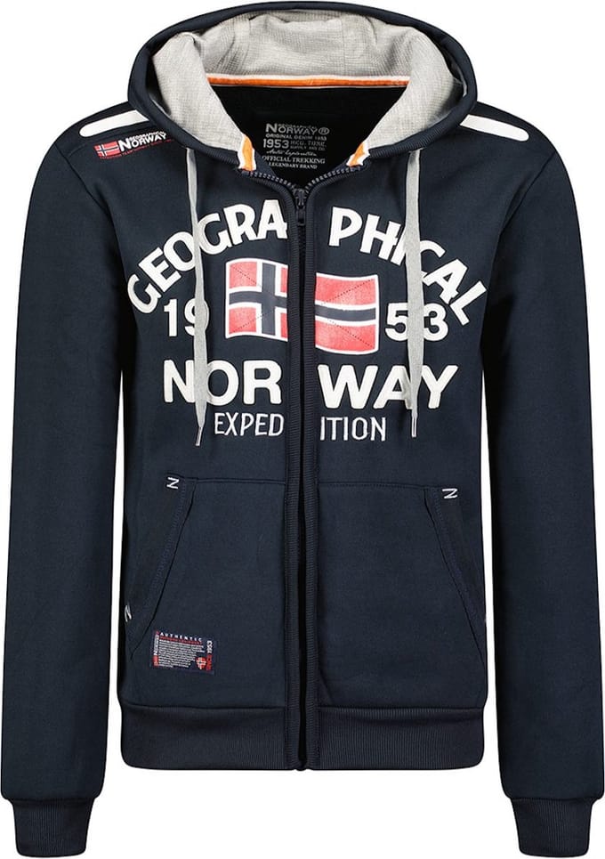 Vest Met Capuchon En Rits Blauw Geographical Norway Flag - L