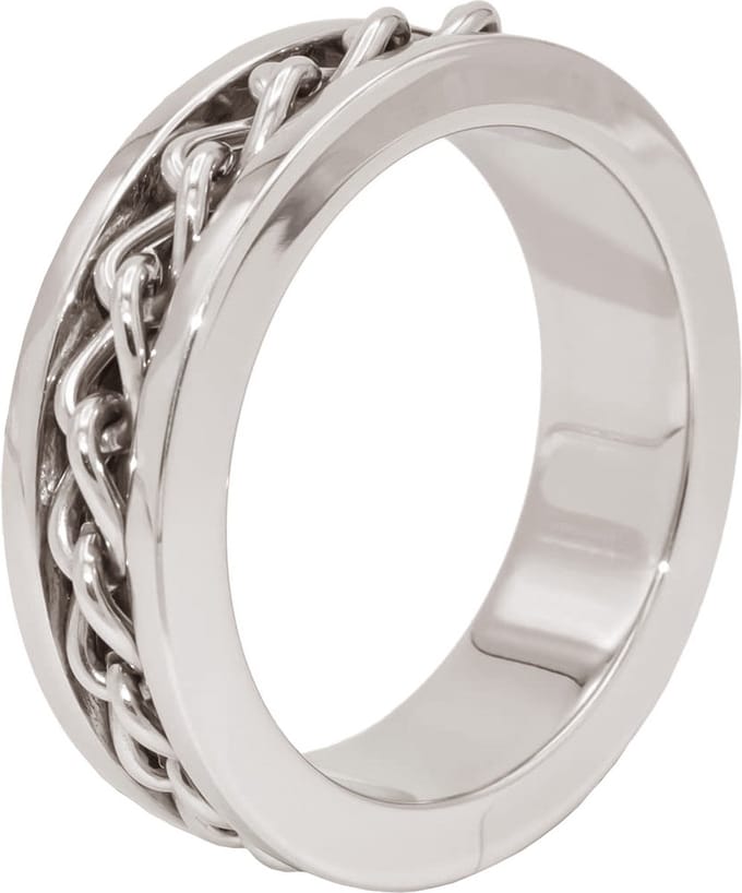 Cockring met ketting detail RVS Ø 55 mm
