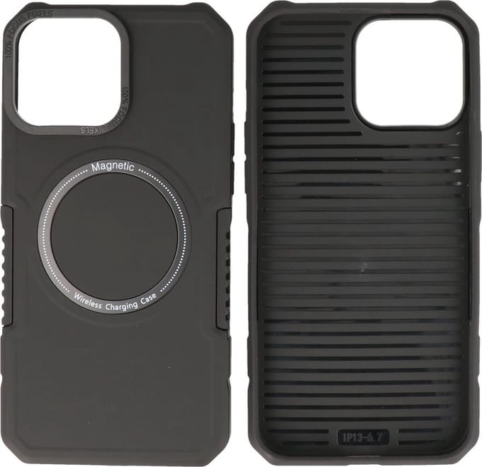 iPhone 14 Pro MagSafe Hoesje - Shockproof Back Cover - Zwart