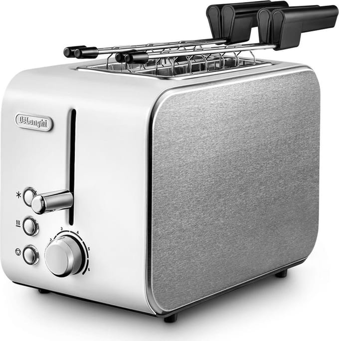 De’Longhi CTX 2203.W broodrooster 2 snede(n) 550 W Zilver, Wit