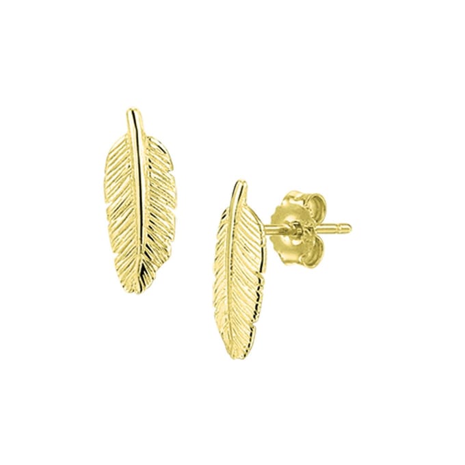 Glams oorknoppen veer - Zilver