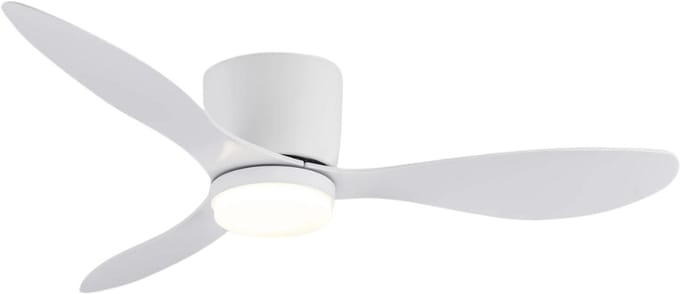 Bovista Plafondventilator - Met Verlichting - Plafond Ventilator - Met Lamp - Plafonniere Met Ventilator - Met Licht - Wit - 105cm